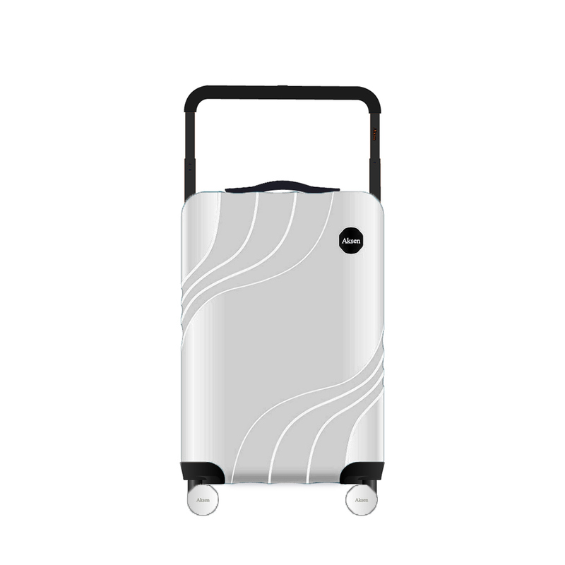 Fashion TSA Lock White Wide Trolley Business Travel Luggage Sets with Mute Wheels and Large Capacity