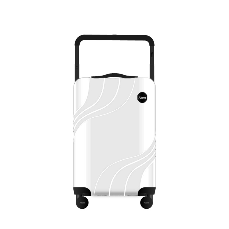 Fashion TSA Lock White Wide Trolley Business Travel Luggage Sets with Mute Wheels and Large Capacity