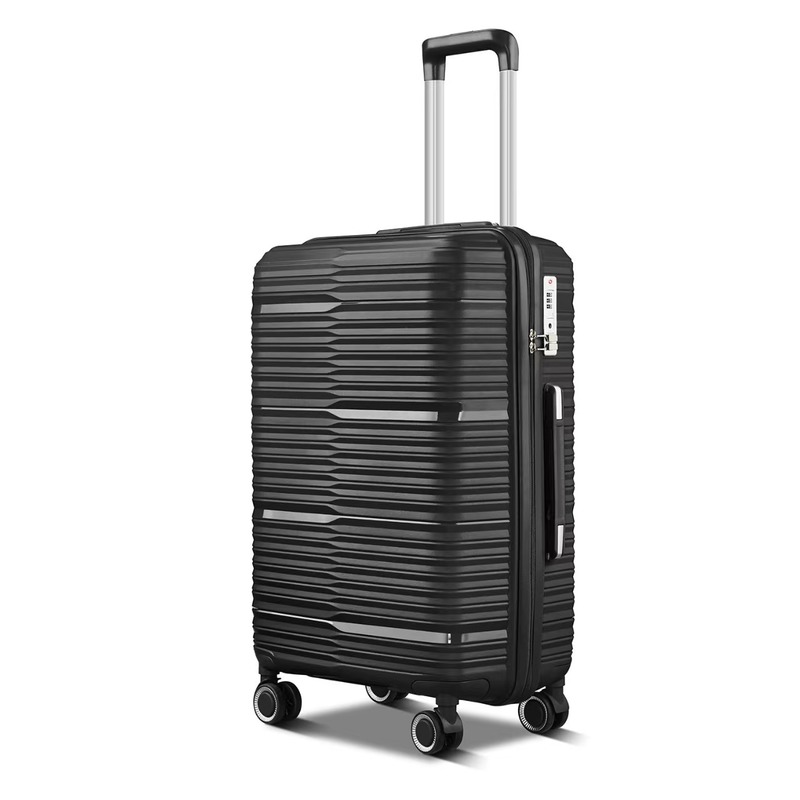 Soft Handle PP Trolley Luggage Durable Travel Suitcase with Lock Waterproof and Shock-Resistant