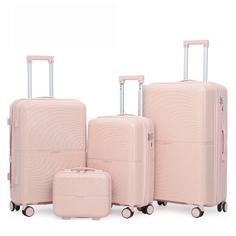 Soft Handle 28 Inch Expandable PP Suitcase 360 Spinner Wheel Luggage with Anti-Burst Zipper and Aluminum Trolley