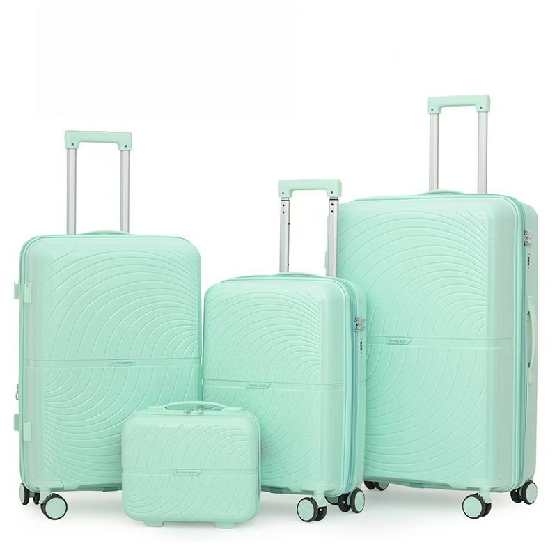 Soft Handle 28 Inch Expandable PP Suitcase 360 Spinner Wheel Luggage with Anti-Burst Zipper and Aluminum Trolley