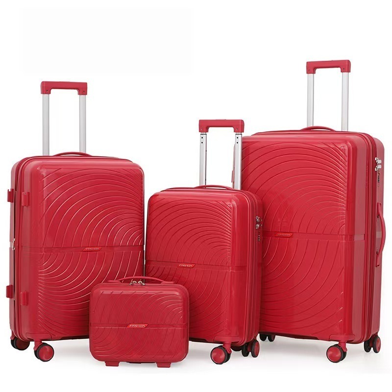Soft Handle 28 Inch Expandable PP Suitcase 360 Spinner Wheel Luggage with Anti-Burst Zipper and Aluminum Trolley