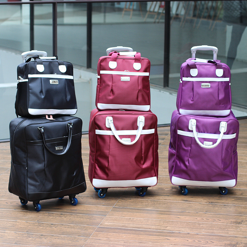 2025 Durable Waterproof Oxford Lightweight TSA Lock Spinner Luggage Set Unisex Mother-Daughter Travel Suitcase Bags Custom