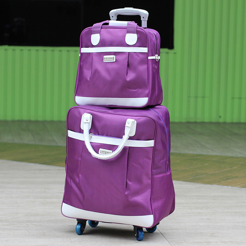 2025 Durable Waterproof Oxford Lightweight TSA Lock Spinner Luggage Set Unisex Mother-Daughter Travel Suitcase Bags Custom