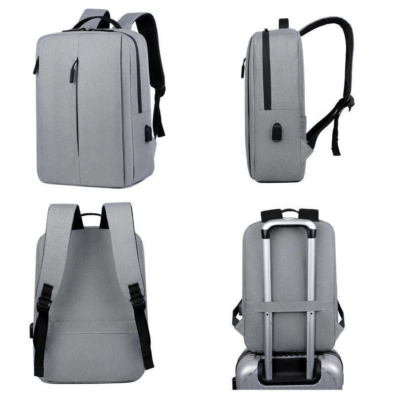 Softback Fashionable Blue Black Anti-Theft Waterproof Lightweight Laptop Backpack USB Charging Customizable Logo for Leisure Oxford