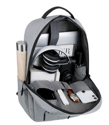 Softback Fashionable Blue Black Anti-Theft Waterproof Lightweight Laptop Backpack USB Charging Customizable Logo for Leisure Oxford