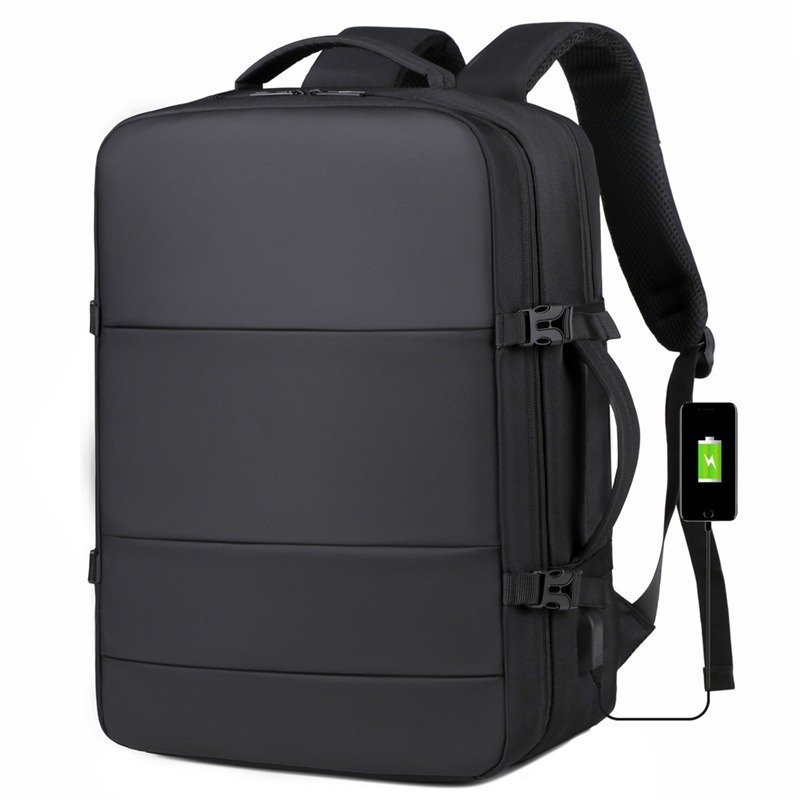 Customizable Logo Fashionable Anti-Theft Backpack 20-39L Capacity Waterproof Oxford RFID Lightweight for GPS USB