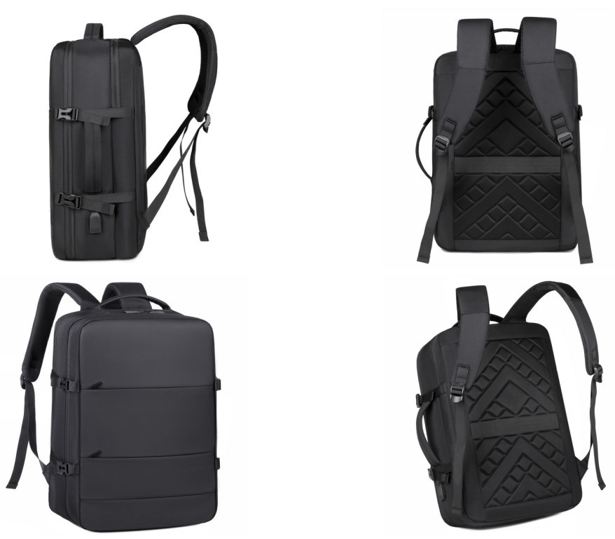 Customizable Logo Fashionable Anti-Theft Backpack 20-39L Capacity Waterproof Oxford RFID Lightweight for GPS USB