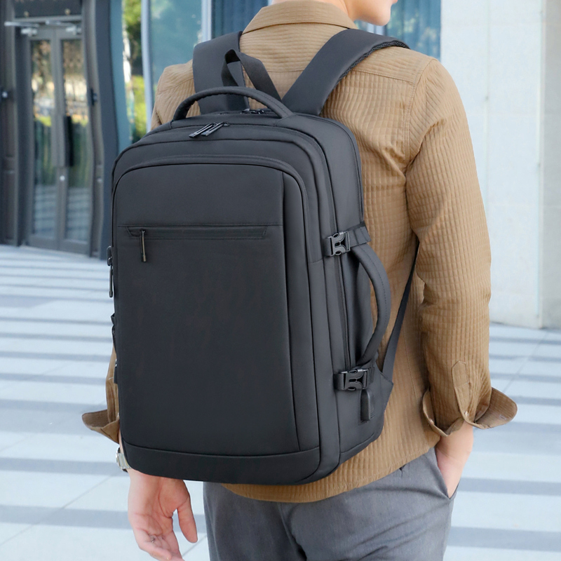 Customizable Logo Waterproof Anti-Theft Laptop Backpack for Business Travel in Fashionable Blue Black and Lightweight Design