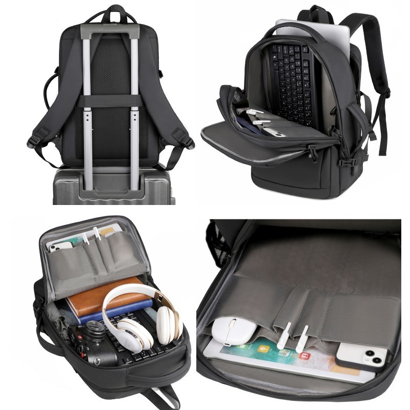 Customizable Logo Waterproof Anti-Theft Laptop Backpack for Business Travel in Fashionable Blue Black and Lightweight Design