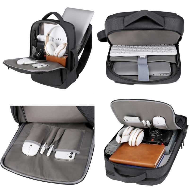 Lightweight Black Anti-Theft Waterproof Laptop Backpack for Business Casual Oxford Material Customizable Logo USB Feature