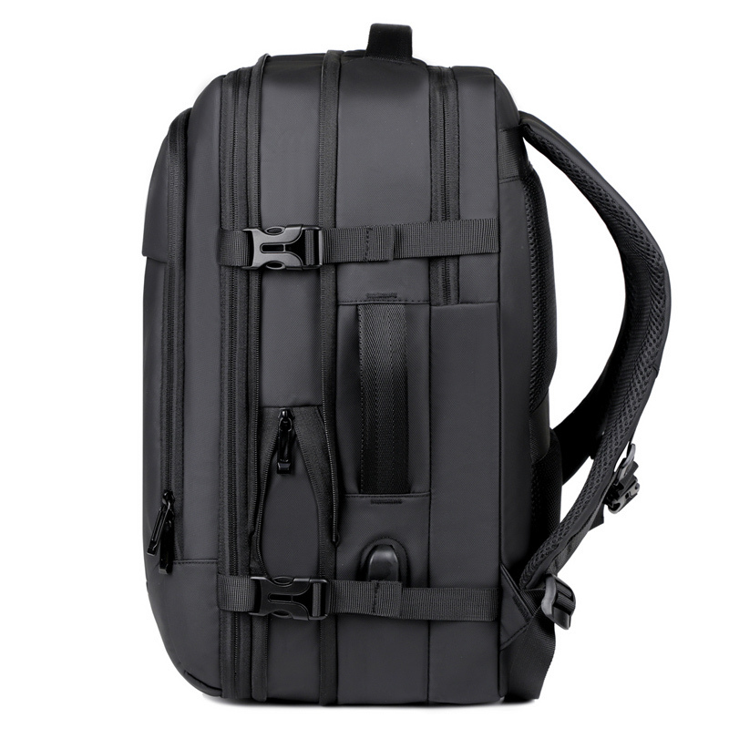 Customizable Logo Stylish Black Anti-Theft Waterproof Lightweight Laptop Backpack with USB Solar Panel Capacity 20-39 Litre