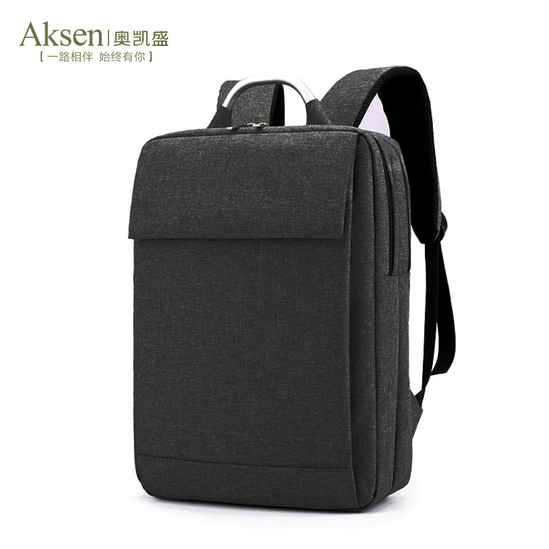 Unisex Oxford Cloth Backpack with Flap Front Pocket Multi-Compartment Laptop Backpacks and Aluminum Handle