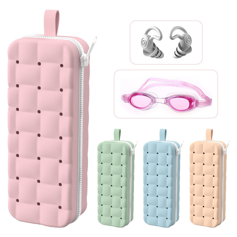 Large Capacity Double-Sided Silicone Swimming Goggles Box Breathable Glasses Protective Case for Outdoor Enthusiasts