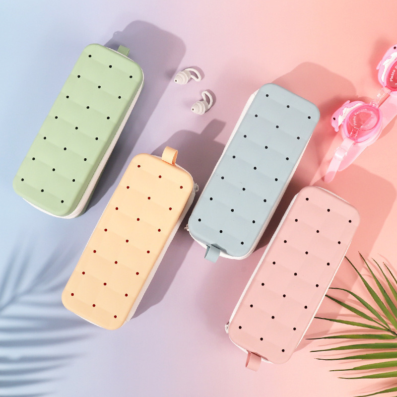 Large Capacity Double-Sided Silicone Swimming Goggles Box Breathable Glasses Protective Case for Outdoor Enthusiasts