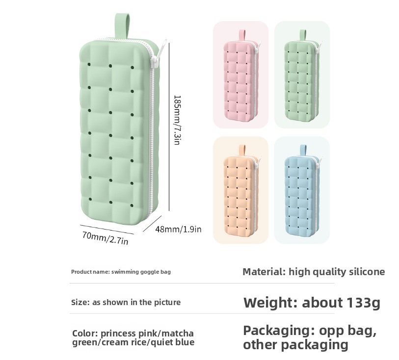 Large Capacity Double-Sided Silicone Swimming Goggles Box Breathable Glasses Protective Case for Outdoor Enthusiasts