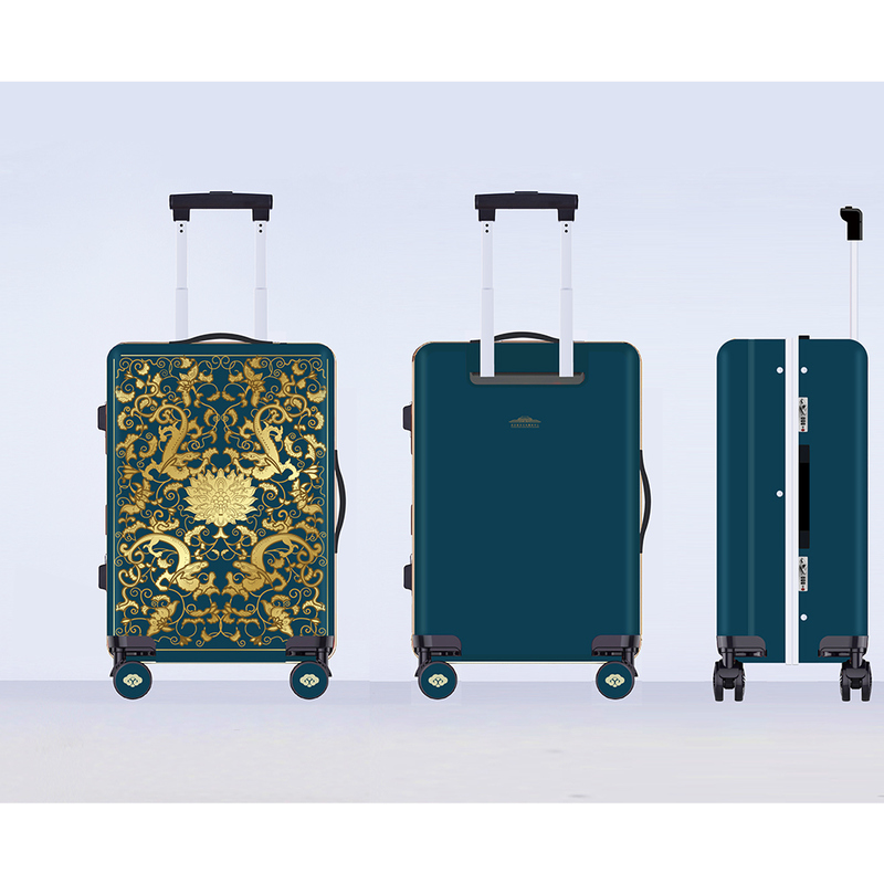 Unsex 20 Inch Customized 4 Spinner Silent Wheels Luggage Travel Bags Suitcase Fashion Design Carry-on Luggage Soft Handle