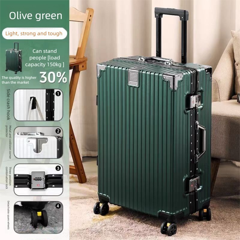 TSA Lock Durable Large 360° Spinner Wheels Luxury Aluminum Frame Travel Suitcase for Business Fashionable Holiday Travel
