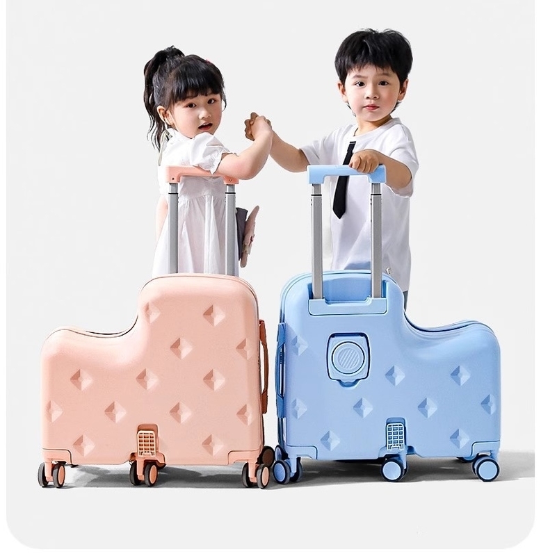 Multifunctional Kids Ride-on Suitcase with Ergonomic Seat Design and Smooth Spinner Wheels for Toddler Travel Luggage Sets