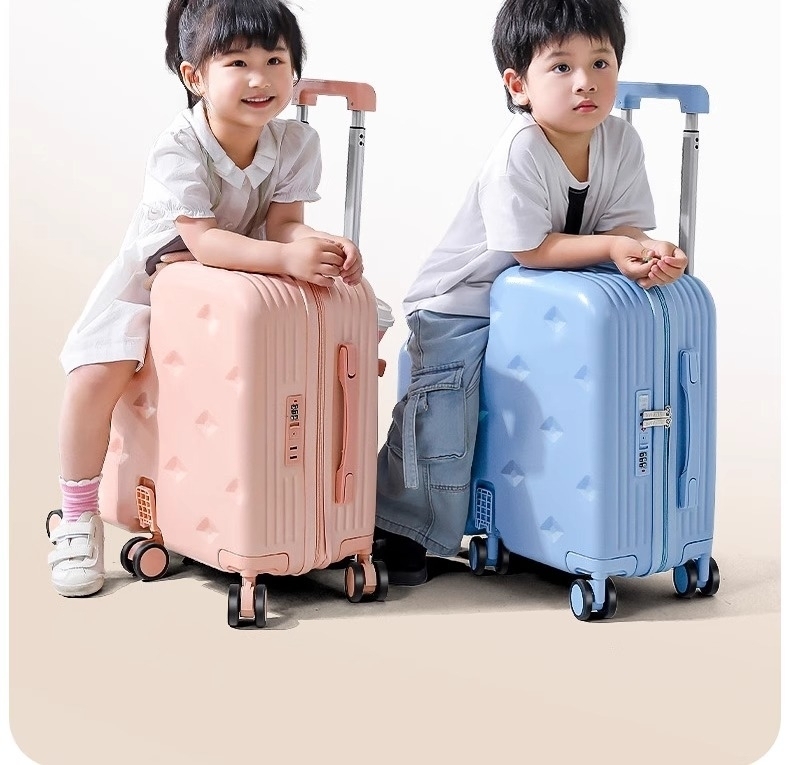 Multifunctional Kids Ride-on Suitcase with Ergonomic Seat Design and Smooth Spinner Wheels for Toddler Travel Luggage Sets
