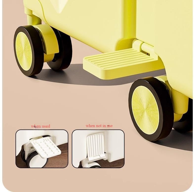 Multifunctional Kids Ride-on Suitcase with Ergonomic Seat Design and Smooth Spinner Wheels for Toddler Travel Luggage Sets