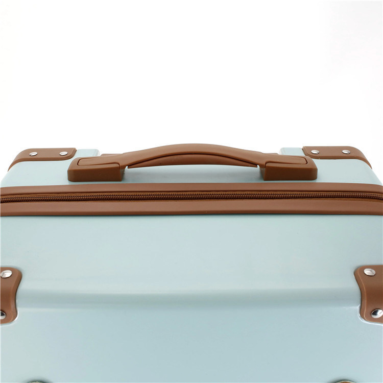 Lightweight PC Leather Hard Shell Trolley Luggage Vintage Suitcase with TSA Lock Durable Carry-On Baggage Have Drawbars
