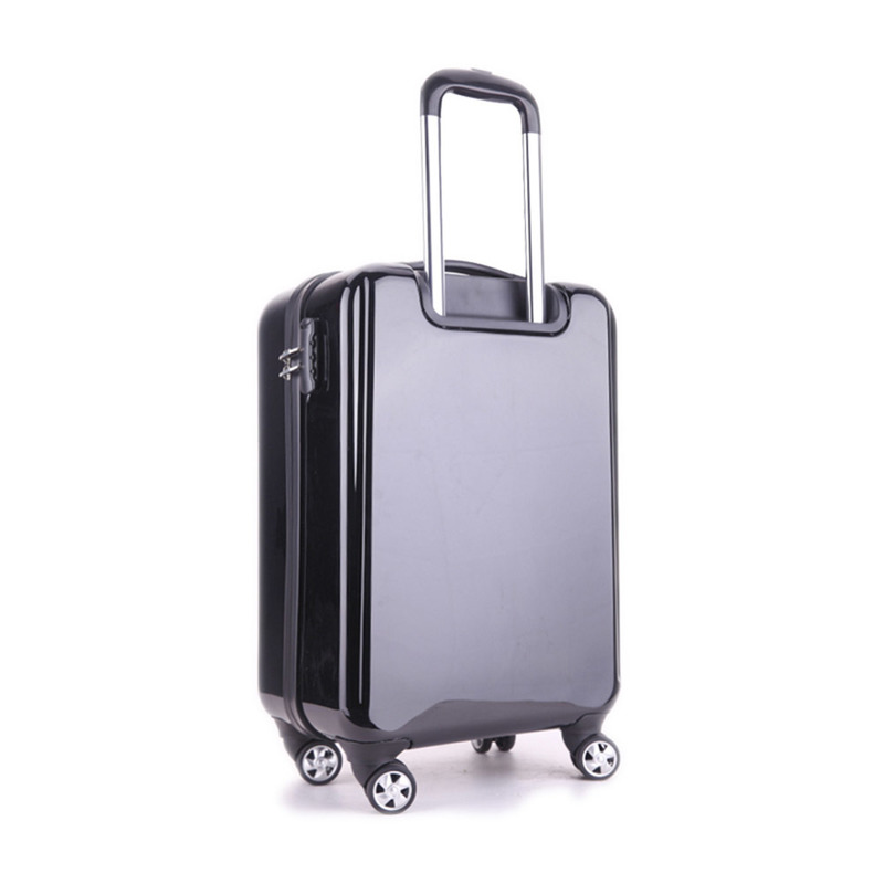 Black 4-Wheel Rolling Luggage Zipper Hard PC TSA Lock Business Suitcases for Unisex Front Open Business Travellers