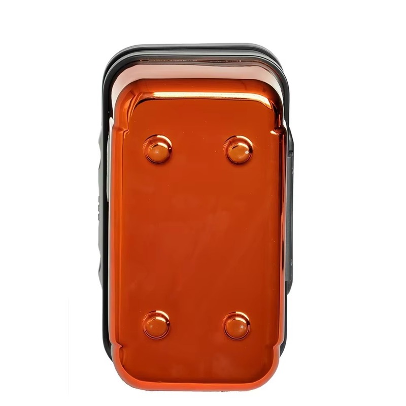 Mini Estojo Cosmético Rígido com Espelho Embutido Fechadura com Senha Laranja Holográfico Brilhante Estilo Feminino Organizador de Viagem