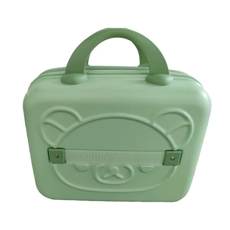 Green ABS Portable Lightweight Professional Makeup Storage Box Cartoon Cosmetic Organizer Wholesome Holographic Travel Makeup Organizer