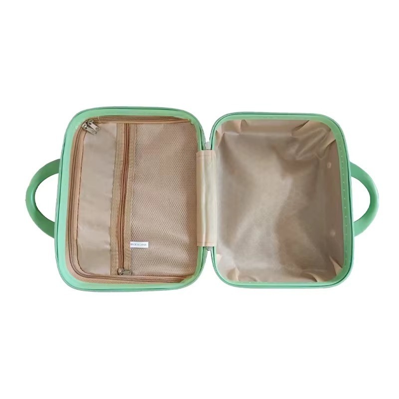 Green ABS Portable Lightweight Professional Makeup Storage Box Cartoon Cosmetic Organizer Wholesome Holographic Travel Makeup Organizer