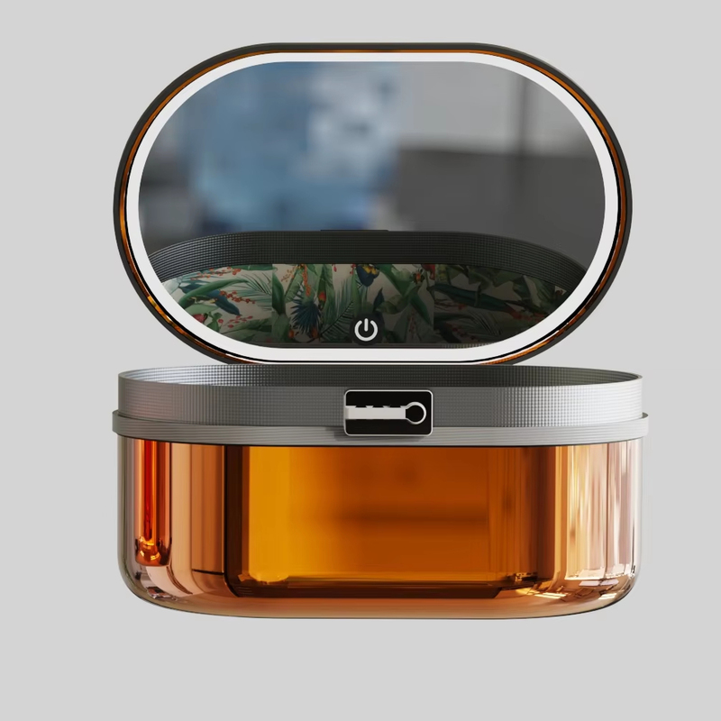 Organize Your Make up with this Portable Hard Shell Cosmetic Box and LED Mirror