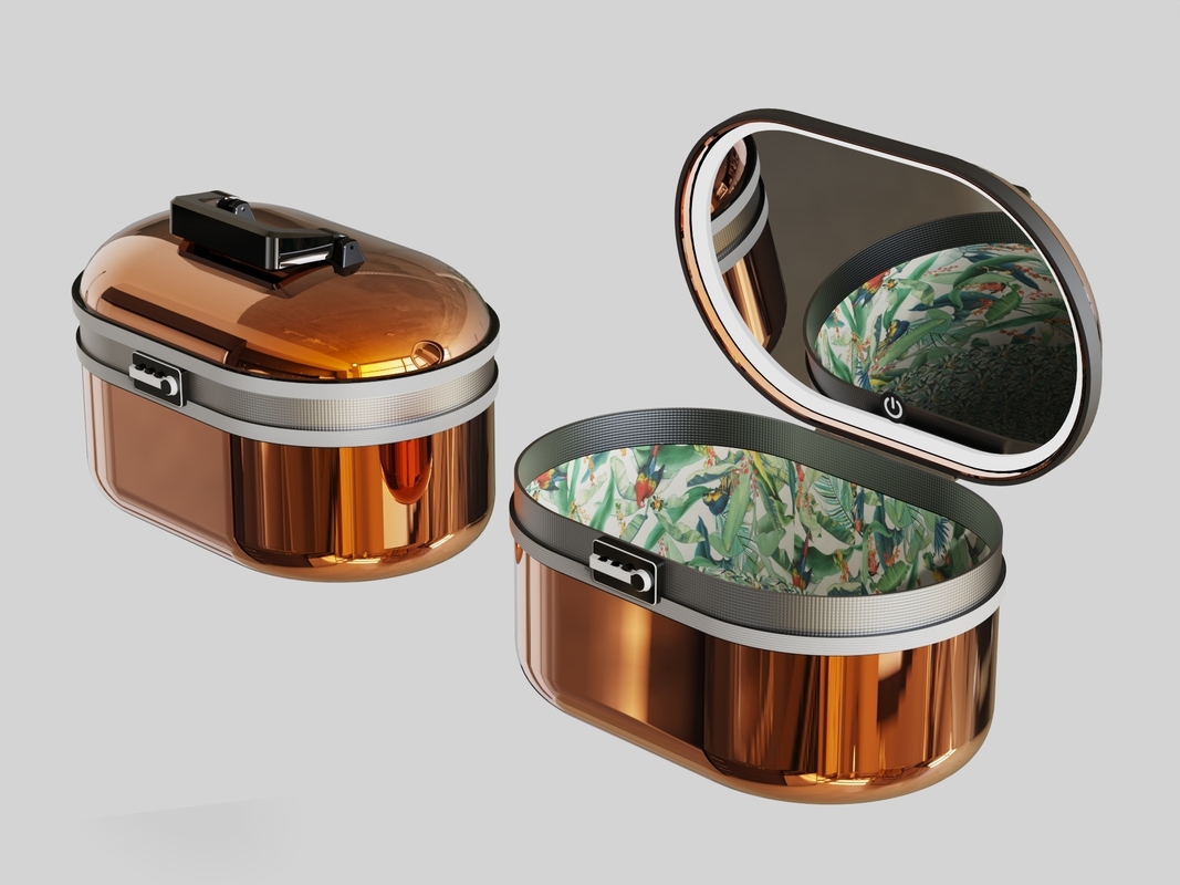 Organize Your Make up with this Portable Hard Shell Cosmetic Box and LED Mirror