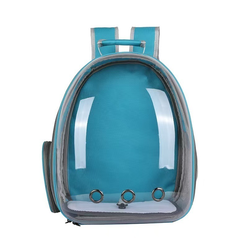 All-in-One Transparent Cat Space Capsule Pet Travel Backpack Breathable Canvas Dual-Shoulder Design for Easy Outings