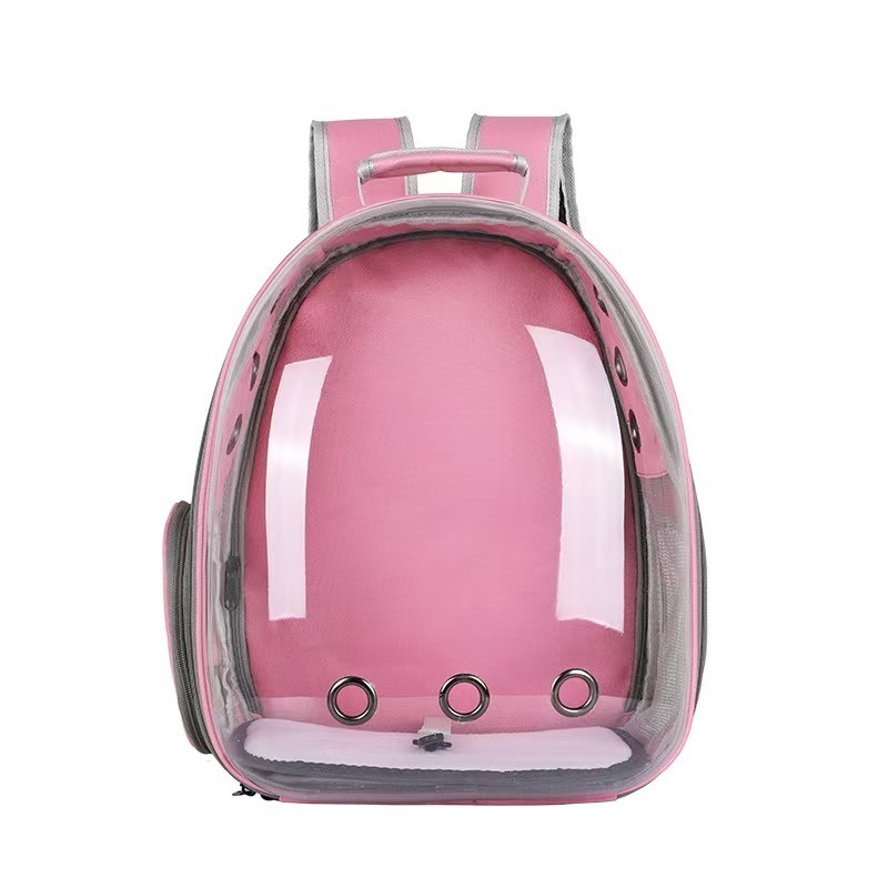 All-in-One Transparent Cat Space Capsule Pet Travel Backpack Breathable Canvas Dual-Shoulder Design for Easy Outings