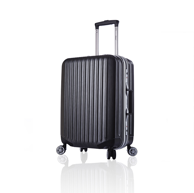 Black Carry-On Suitcase Zipperless Hard Shell Durable Wheels Trolley Case Luggage Made of PC for On-the-Go Professionals