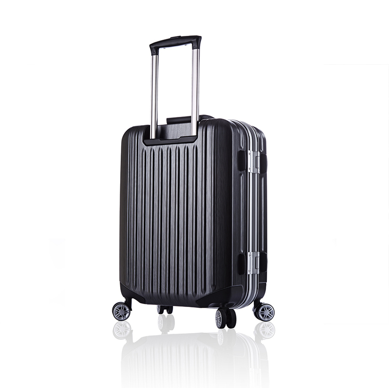 Black Carry-On Suitcase Zipperless Hard Shell Durable Wheels Trolley Case Luggage Made of PC for On-the-Go Professionals