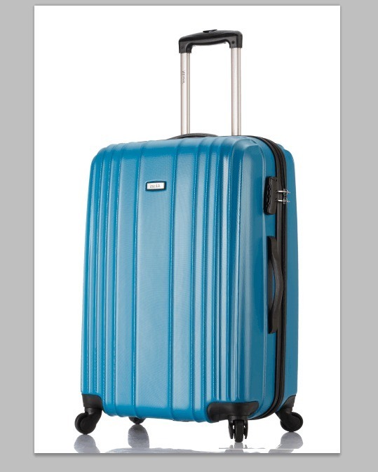 Unisex Travel Boarding Durable Anti-Scratch PC Carry Suitcases Luggage with Embossed Vertical Stripe Design