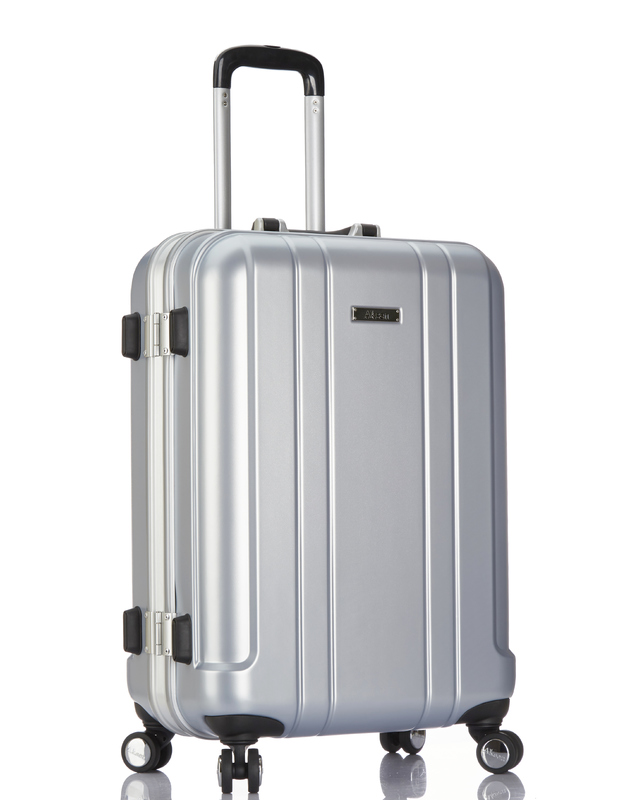 Elevate Your Travel Experience Silver PC Luxury Trolley Hard Case Luggage with TSA Lock and Front Open Design