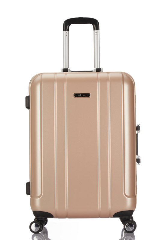 Elevate Your Travel Experience Silver PC Luxury Trolley Hard Case Luggage with TSA Lock and Front Open Design