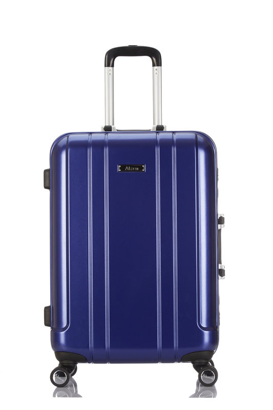 Elevate Your Travel Experience Silver PC Luxury Trolley Hard Case Luggage with TSA Lock and Front Open Design