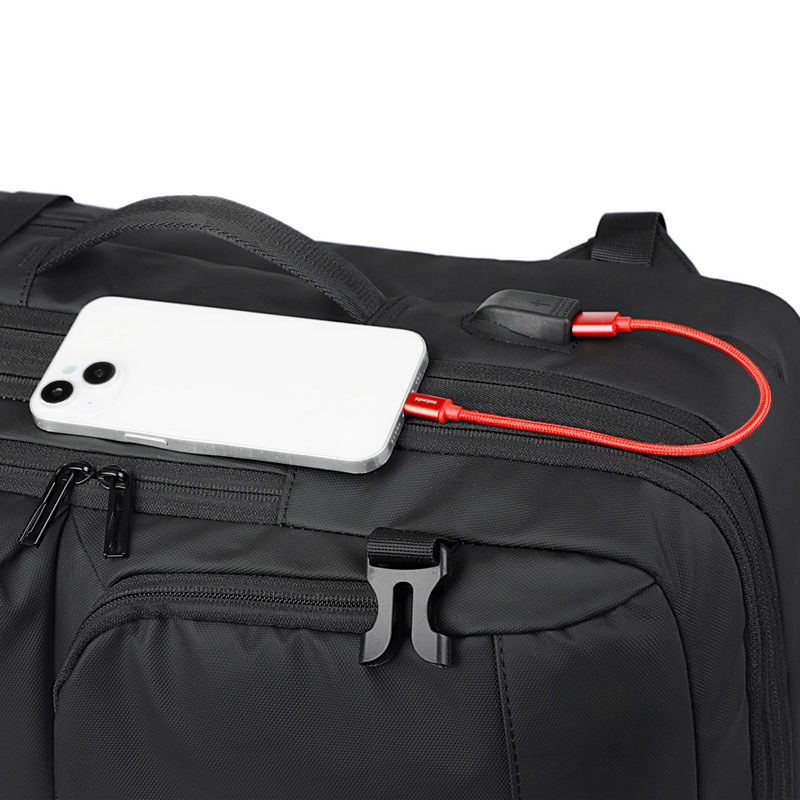 Mochila ligera y personalizable para portátil con logotipo, para viajes de negocios, carga USB, unisex, diseño antirrobo en azul y negro a la moda