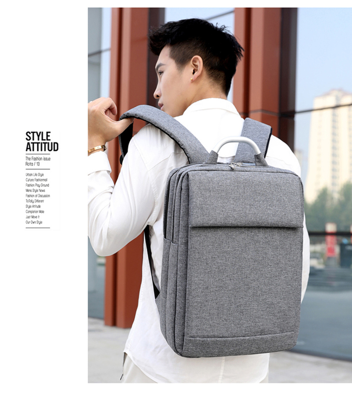 School and Travel Essential Internal Frame Customizable Logo Anti-Theft Grey Backpack with Waterproof Lining