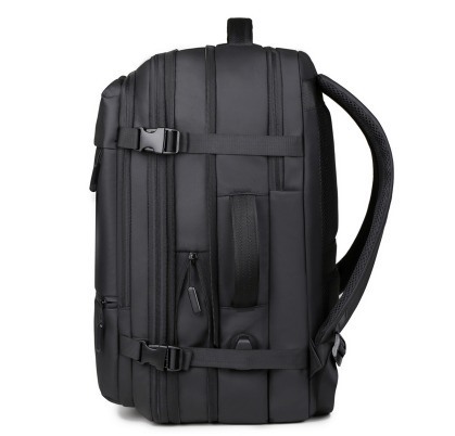 Business Travel USB Charging Nylon Laptop Backpack Anti-Theft Blue Black with Customizable Logo and Waterproof Interior