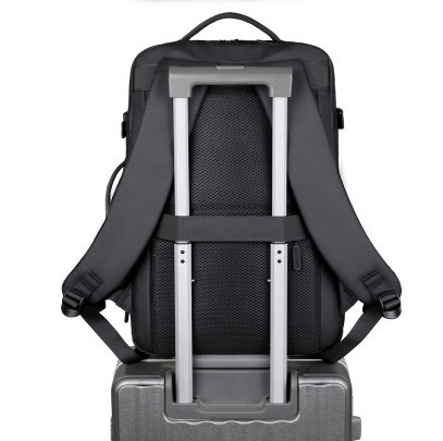 Business Travel USB Charging Nylon Laptop Backpack Anti-Theft Blue Black with Customizable Logo and Waterproof Interior