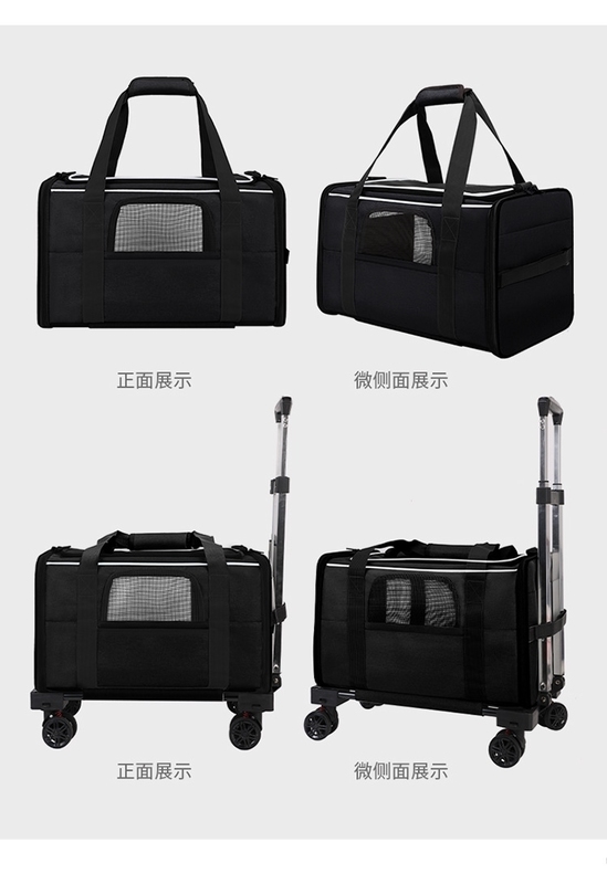 PC ABS Material Portable Pet Travel Bag Convenient Hand-Carry for Cats and Small Dogs on the Go Feeding Time Reminder Included