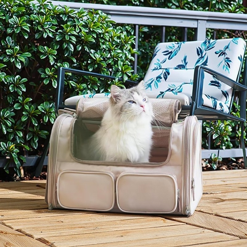 Polyester Lining Self-lock Zippers Cat Small Dog Carriers-Suitcase Set for Convenient Pet Travel