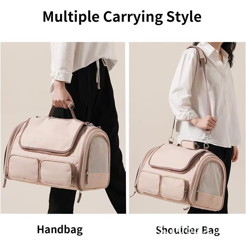 Polyester Lining Self-lock Zippers Cat Small Dog Carriers-Suitcase Set for Convenient Pet Travel