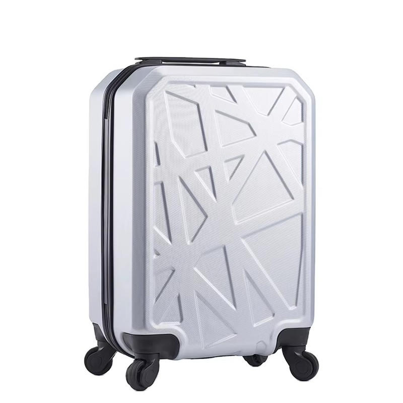 4 Spinner Wheels Silver Bird Nest Design Hard Shell Trolley Suitcase Set with Telescopic Handle and Luxury Travel Bags