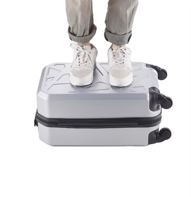 4 Spinner Wheels Silver Bird Nest Design Hard Shell Trolley Suitcase Set with Telescopic Handle and Luxury Travel Bags