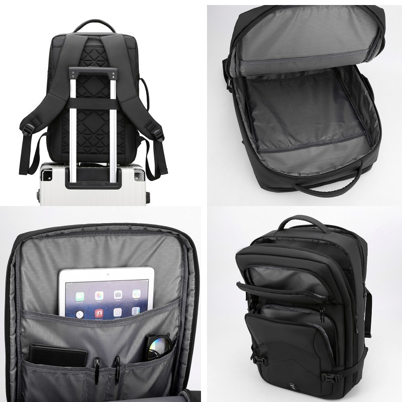 GPS Capacity 20-39 Litre Fashionable Blue Black Anti-Theft Waterproof Lightweight Laptop Backpack Customizable Logo for Business Travel